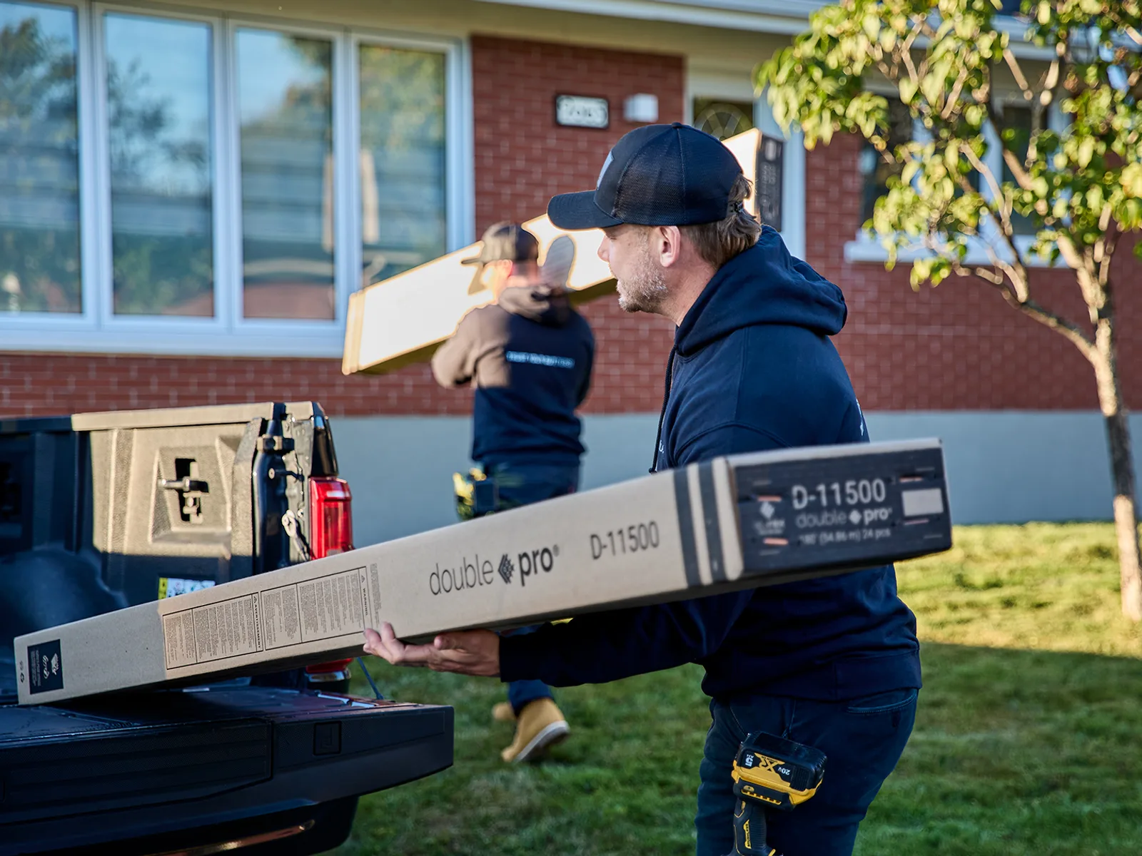 Owner unloading gutter protection materials